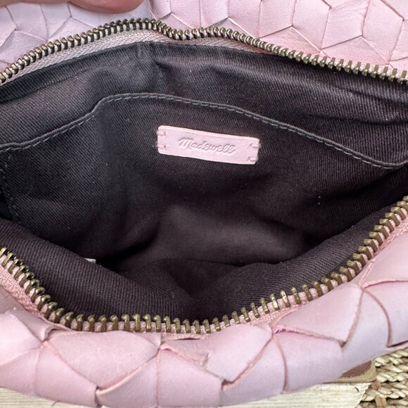 Madewell The Puff Woven Leather Crossbody Bag Subtle Blossom Pink - Picture 10 of 15